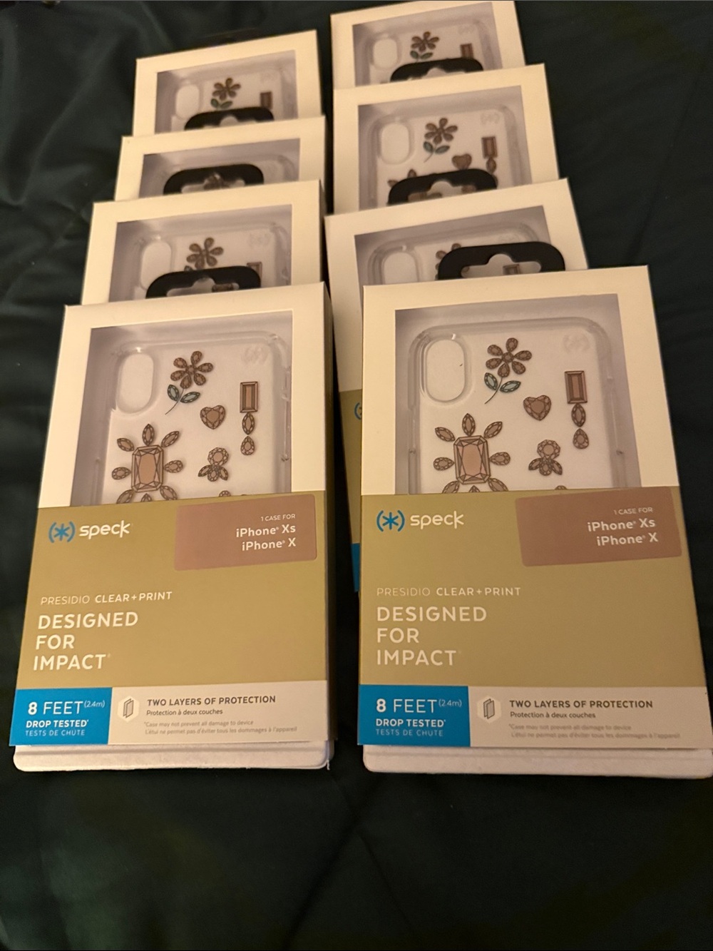 Speck Presidio Clear+Print Floral Accent iPhone X/XS Case - White/Clear